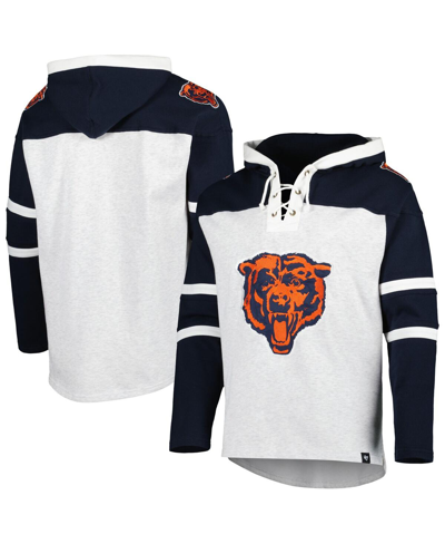 47 Brand Men's ' Chicago Bears Heather Gray Logo Gridiron Lace-up Pullover Hoodie