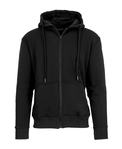 Blue Ice Men's Fleece-lined Full-zip Hoodie In Black