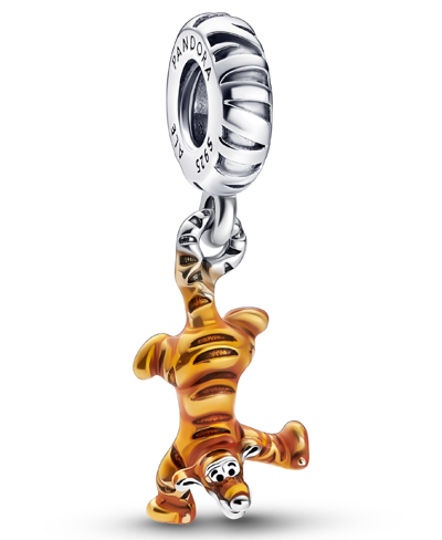 Pandora Sterling Silver Disney Winnie The Pooh Tigger Dangle Charm In Orange