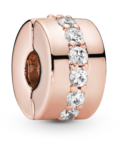Pandora Cubic Zirconia Sparkling Row Spacer Charm In Rose Gold
