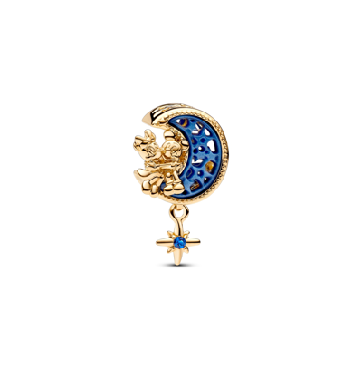 Pandora Disney Mickey Mouse Minnie Mouse Crescent Moon Charm In Blue