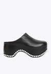 AREA X SERGIO ROSSI BOMB 75 CRYSTAL-EMBELLISHED CLOGS IN LEATHER