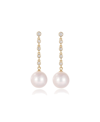 Classicharms Electra Gold Diamond Rivière Pearl Drop Earrings