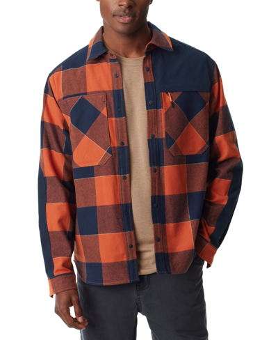 Bass Outdoor Men's Utility Brushed Twill Shacket In Burnt Orange Large Buffalo