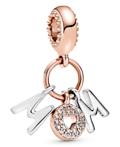 Pandora Cubic Zirconia Mom Letters Dangle Charm In Clear