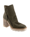 Bueno Elliott Block Heel Bootie In Army Green Nubuck
