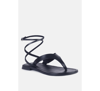 Rag & Co Wrapup Tie Around Black Flat Sandals In Black