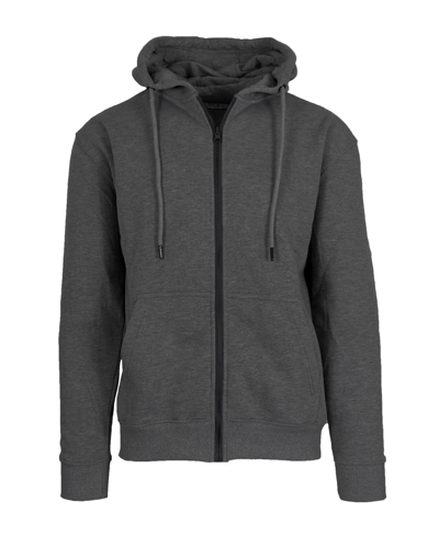 Blue Ice Men's Fleece-lined Full-zip Hoodie In Charcoal