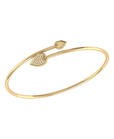 Luvmyjewelry Raindrop Adjustable Diamond Bangle In 14k Yellow Gold Vermeil On Sterling Silver
