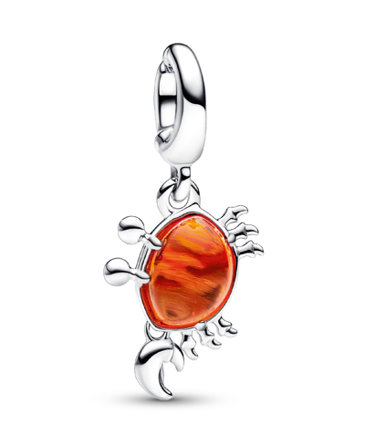 Pandora Sterling Silver Disney The Little Mermaid Sebastian Crab Dangle Charm In Orange