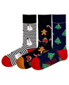 LOVE SOCK COMPANY MEN'S CHRISTMAS NOVELTY LUXURY UNISEX CREW SOCKS BUNDLE FUN COLORFUL SOCKS, PACK OF 3