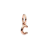 Pandora 14k Rose Gold-plated Script Alphabet Dangle Charm In Clear