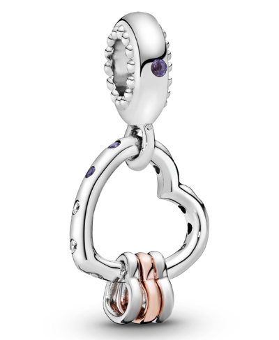 Pandora Mixed Stone Heart Full Of Hearts Dangle Charm In Purple