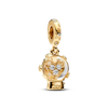 Pandora Cubic Zirconia Heart Snowflake Snow Globe Dangle Charm In Clear