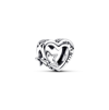 Pandora Sterling Silver Openwork Family Heart Star Charm In No Color