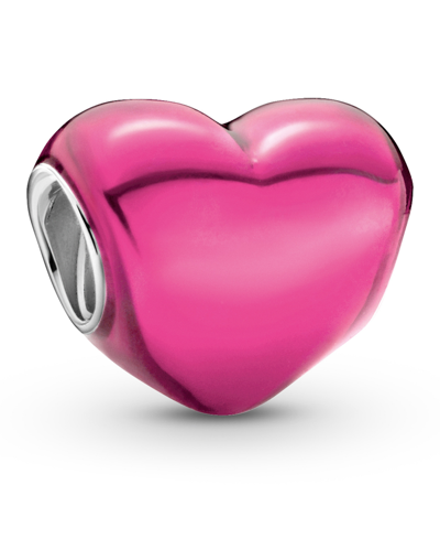 Pandora Sterling Silver Metallic Pink Heart Charm