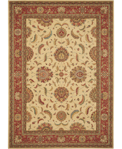 Nourison Home Living Treasures Li04 Ivory And Red 8'3" X 11'3" Area Rug In Ivory,red