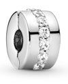 Pandora Cubic Zirconia Clear Sparkling Row Clip Charm In Clear