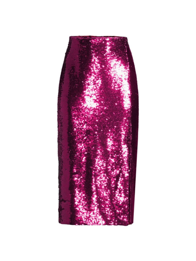 Milly Women's Santanna Sequined Midi-skirt In Pink