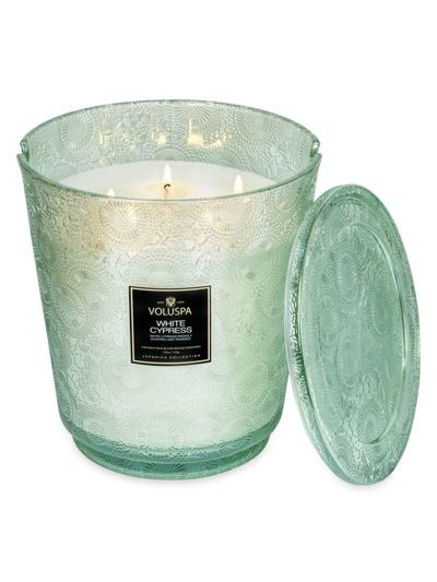 Voluspa White Cypress 5-wick Candle In Green