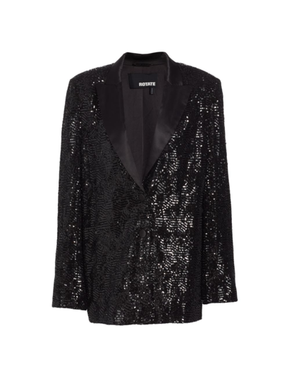 ROTATE BIRGER CHRISTENSEN WOMEN'S SEQUINED OVERSIZED SINGLE-BREASTED BLAZER