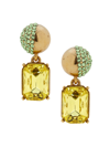 Oscar De La Renta Women's Half Pavé Goldtone & Crystal Earrings In Jonquil
