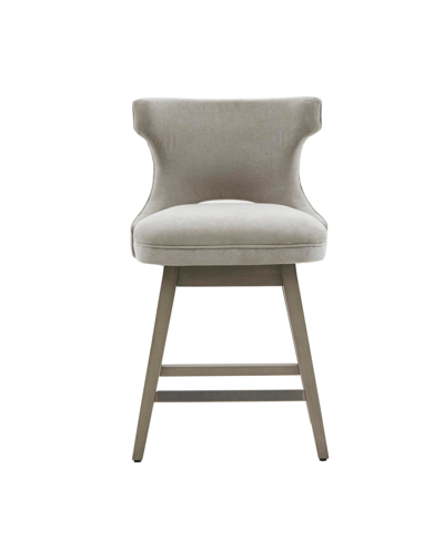 Madison Park Emmett 25.75" High Swivel Counter Stool In Light Grey