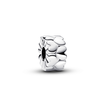 Pandora Sterling Silver Heart Pattern Clip Charm In No Color