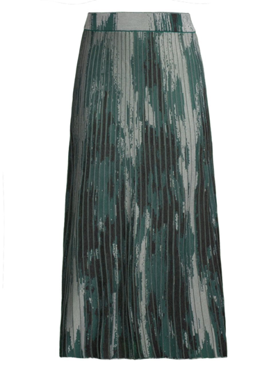 Misook Women's Flare Printed Jacquard Knit Midi-skirt In Multi