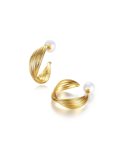 Classicharms Gold Twisted Wave Hoop Earrings