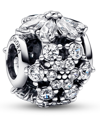 Pandora Cubic Zirconia Sparkling Herbarium Cluster Round Charm In Clear