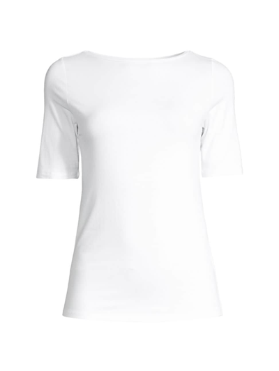 Majestic Women's Soft-touch Boatneck Tee In Blanc
