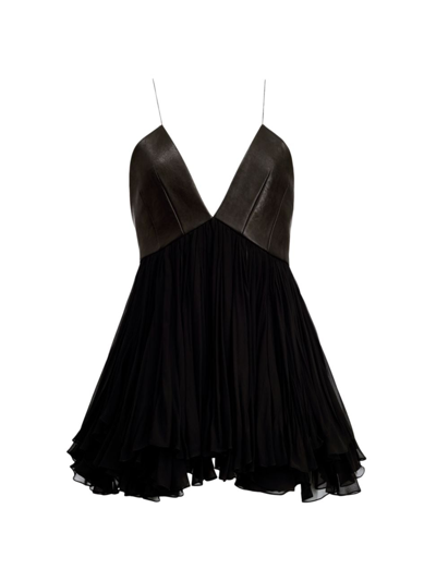 Khaite Anita Pleated Silk Camisole Top In Black