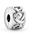 Pandora Sterling Silver Knotted Hearts Clip Charm In Silver