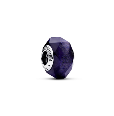 Pandora Sterling Silver Murano Glass Charm In Blue