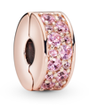 PANDORA CUBIC ZIRCONIA PINK PAVE FIXED CLIP CHARM