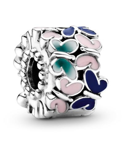 Pandora Sterling Silver Butterflies Clip Charm In Multicolor