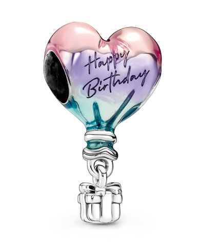 Pandora Sterling Silver Happy Birthday Hot Air Balloon Charm In Multicolor