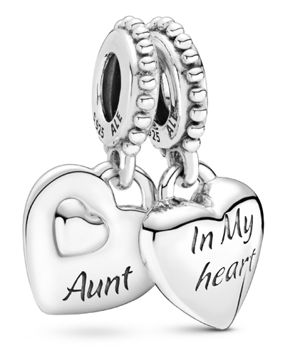 Pandora Sterling Silver Aunt Niece Split Heart Dangle Charm