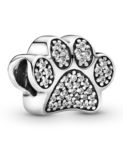 Pandora Cubic Zirconia Sparkling Paw Print Charm In Clear