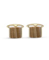 Luvmyjewelry Wood Jasper Stone Cufflinks In 14k Yellow Gold Plated Sterling Silver In Yellow