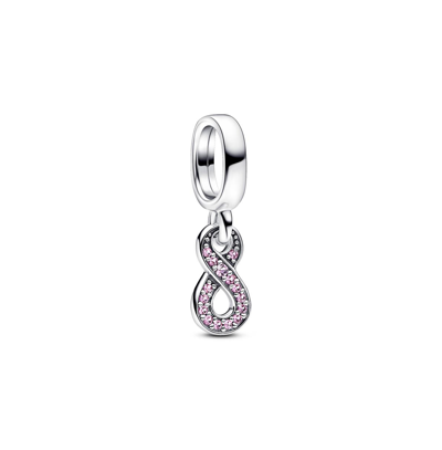 Pandora Crystals Sparkling Infinity Dangle Charm In Pink