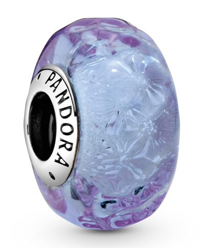 Pandora Sterling Silver Wavy Lavender Murano Glass Charm In Purple