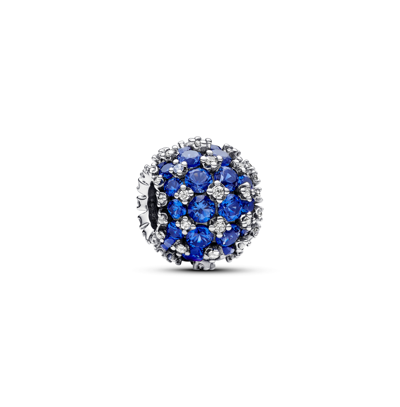 Pandora Cubic Zirconia Pave Round Charm In Blue