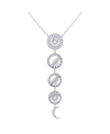 LUVMYJEWELRY MOON PHASES DESIGN STERLING SILVER DIAMOND WOMEN NECKLACE