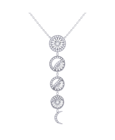 Luvmyjewelry Moon Phases Diamond Necklace In Sterling Silver In Grey