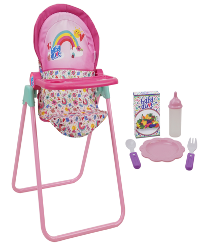 Baby Alive Kids' Pink, Rainbow Doll Highchair Set In Multi