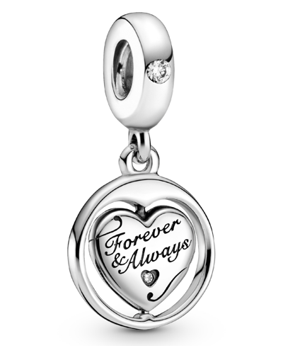 Pandora Cubic Zirconia Spinning Forever Always Soulmate Dangle Charm In Clear