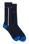 Hugo Boss Two-pack Of Regular-length Socks In Dark Blue