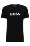 Hugo Boss Cotton-jersey Regular-fit T-shirt With Spf 50+ Uv Protection In Black